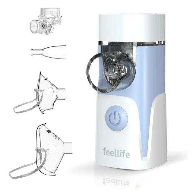 Nebulizzatore Aerosol Portatile Silenzioso FeelLife per Bambini e Adulti - Ricambi Disponibili - Verde Blu