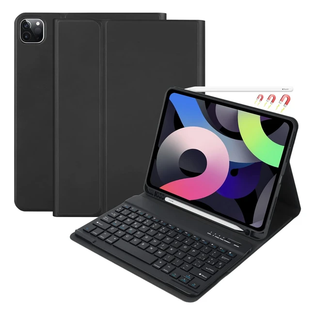 Teclado español para iPad Air 5 2022/Air 4/iPad Pro 11 4ª 2022/3ª 2021/2ª 2020/1ª 2018 Gen - Funda desmontable para iPad 10.9 - Teclado inalámbrico Bluetooth con soporte de lápiz