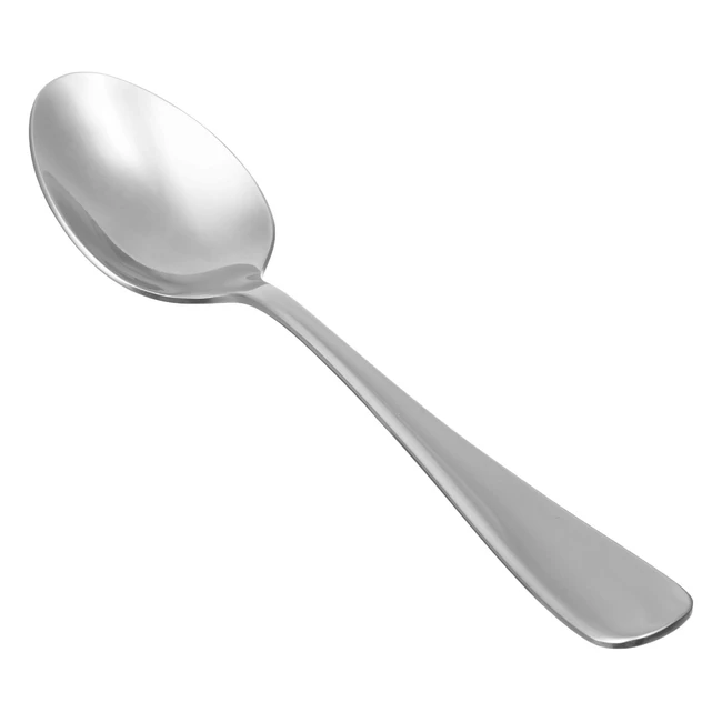 Amazon Basics Stainless Steel Dinner Spoons - Pack of 12 Silver - Utility and S
