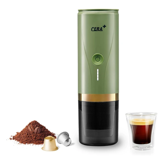 Cafetera Mini Portátil 20 Bares | Cera Máquina de Espresso Eléctrica | Autocalentamiento en 34 Minutos | Compatible con Cápsulas NS y Café Molido
