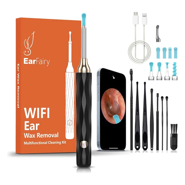 Limpiador de Oídos WiFi de Alta Definición - Seguro y Eficaz - Compatible con Android e iOS