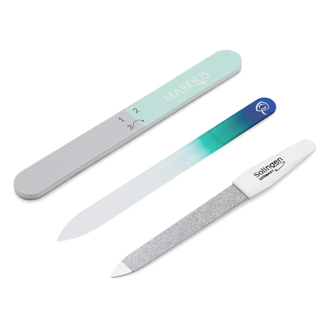 Juego de Lima de Uñas de Cristal - Lima de Zafiro y Tampón