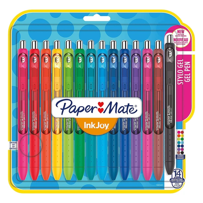 Paper Mate InkJoy Gel Pens - Medium Point 07mm - Assorted Colours - 14 Count