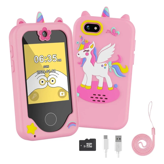 Diswoe Smartphone Enfant 3-9 ans | Ecran HD 2.8'' | Batterie 600mAh | Caméra HD | 13 Jeux d'Apprentissage