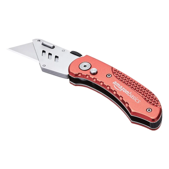 Amazon Basics Universalmesser leichtes Aluminiumgehuse rot Klappmesser Ro