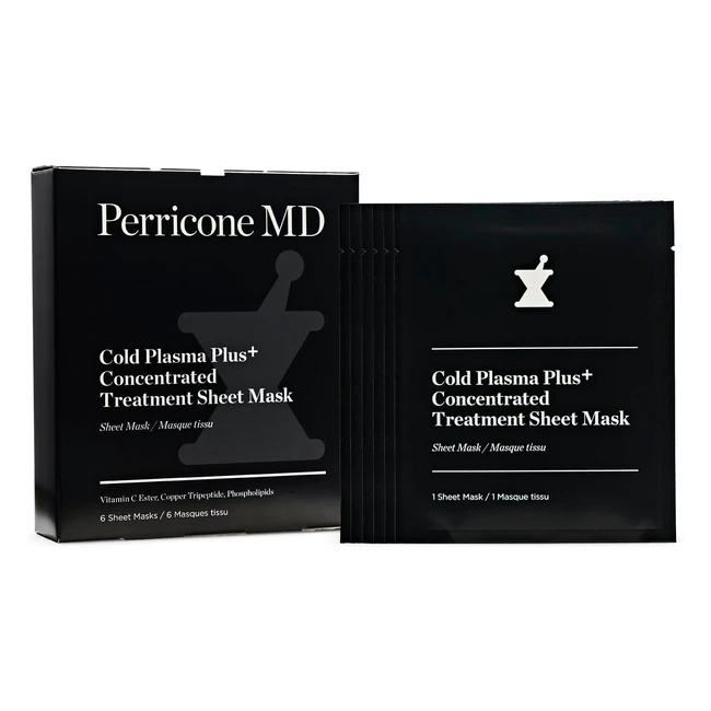 Perricone Cold Plasma Plus Concentrated Treatment Sheet Mask - Renewed Skin, Pack of 6
