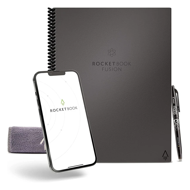 Cahier Rocketbook Fusion A4 - Bloc-notes numrique effaable avec stylo Pilot 