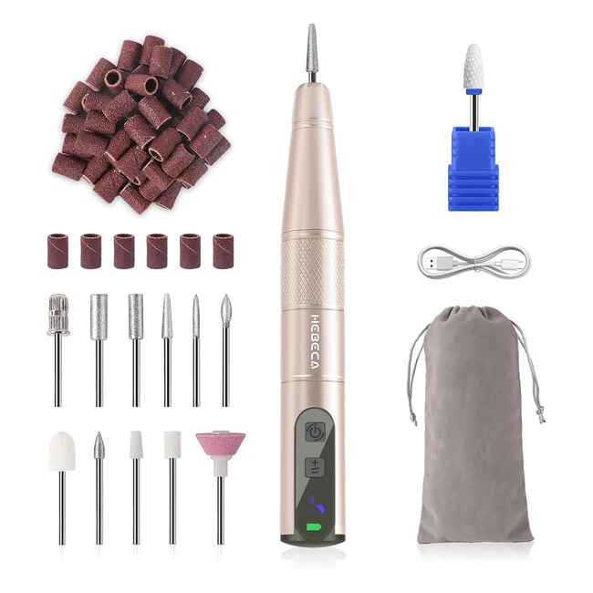 Torno para uñas inalámbrico Hebeca - Lima eléctrica profesional - Gel acrílico - Recargable