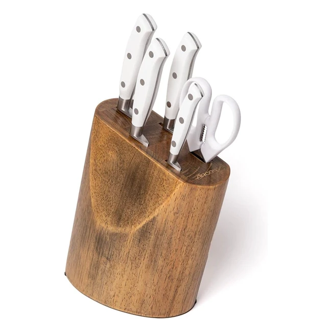 Ensemble de couteaux forgés Arcos 5 pièces - Acier Nitrum - Poignée ergonomique - Série Riviera Blanc