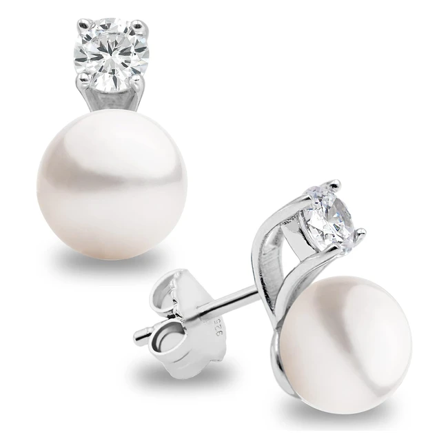 Pendientes Mujer Perlas Cultivadas Agua Dulce Circonita Secret - Diseño Tú y Yo - Plata de Ley 925