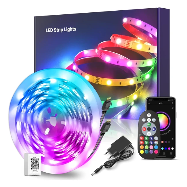 Ruban LED Chambre 30m - Contrôle App, Multicolore, Lumière Respiratoire et Mode Musique