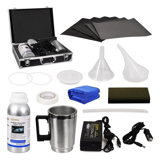 Kit de Rénovation Phares Voiture - Slibentp - Réf. 800ml - Restauration et Polissage - Auto Moto - Prise UE