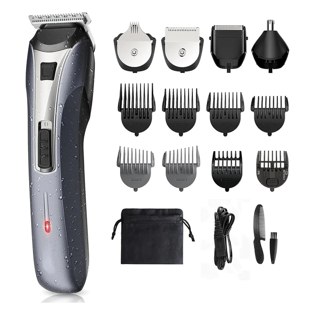 Beard Trimmer Hair Clippers Kit 12 in 1 - Professional Grooming for Men