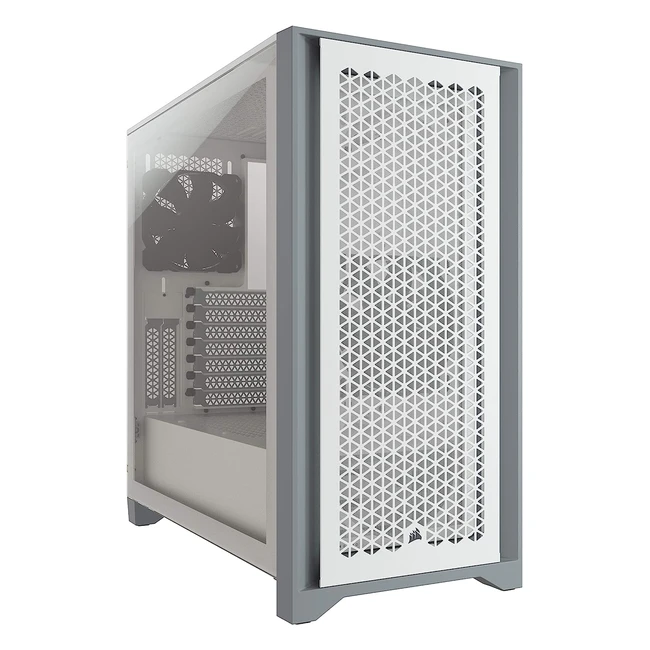 Corsair 4000D Airflow Tempered Glass Midtower ATX Case - High Airflow, Cable Management, Spacious Interior - White