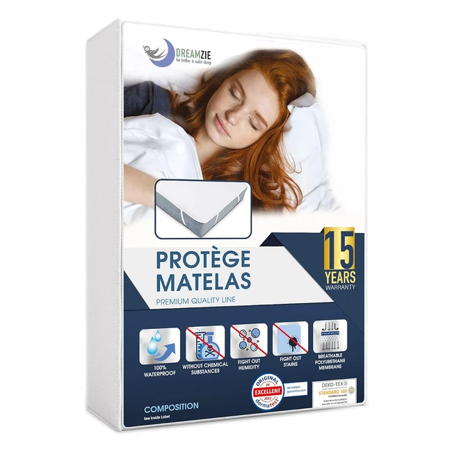Protège matelas 90x190 cm imperméable Dreamzie - Alesse en coton respirant