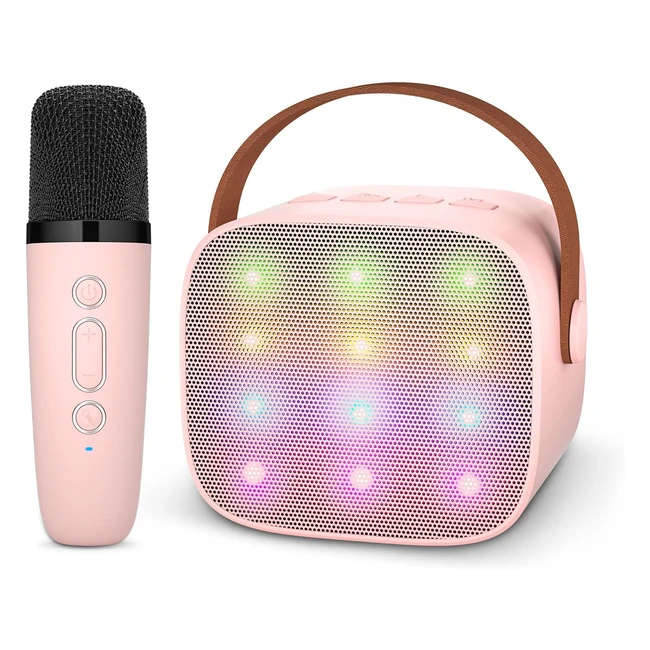Karaoke Bluetooth per bambini Ankuka con microfono, cassa portatile e luci LED - Regalo per bambini