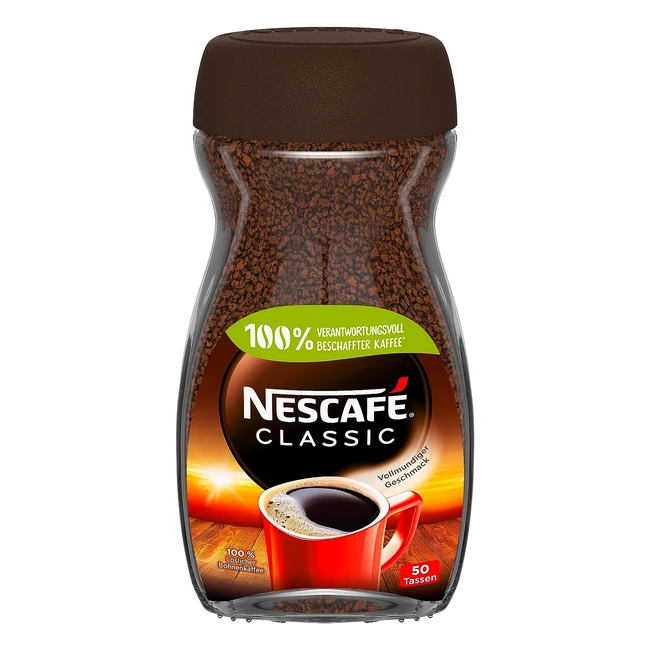 NESCAFÉ Classic löslicher Bohnenkaffee, stark im Geschmack und intensives Aroma, 1x100g