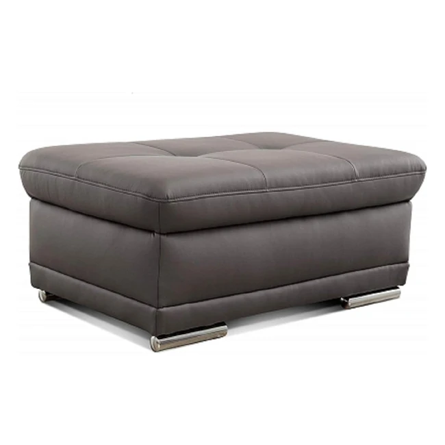 Cavadore Aniamo Polsterhocker Kunstleder graubraun 100x43x67 bequem und stil