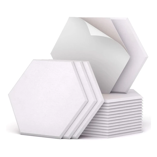 Paneles de absorción de sonido hexagonales TONOR 18 - Estudio - Blanco
