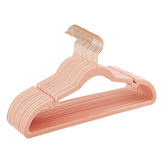 Perchas de terciopelo Songmics 20 piezas antideslizantes - Ahorra espacio y mantén tu ropa sin arrugas