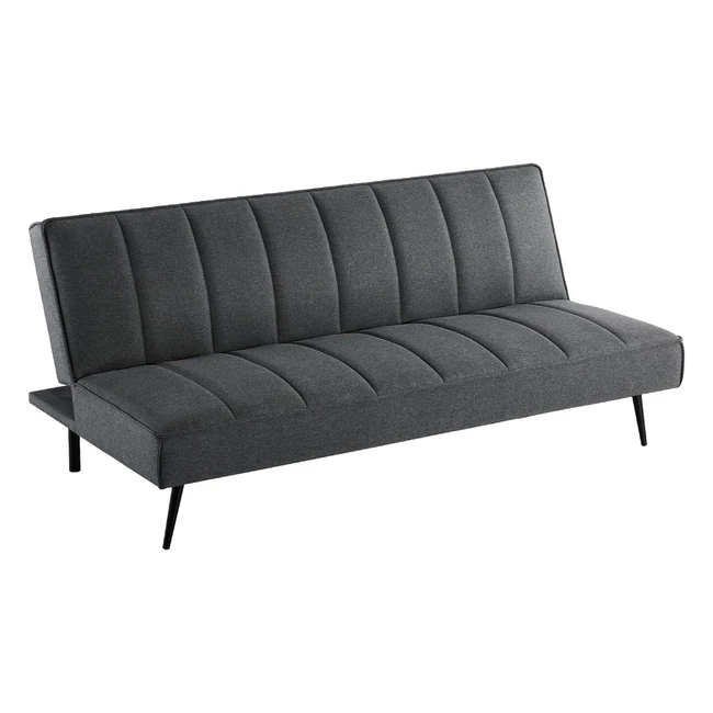 Canapé-lit Zinus Quinn - Futon pliant 2 en 1 - Gris foncé