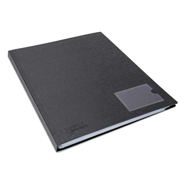 Rapesco 1650 Germsavvy Antibactérien Protège-document Rigide A4 en Polypropylène 36 Pochettes Noir