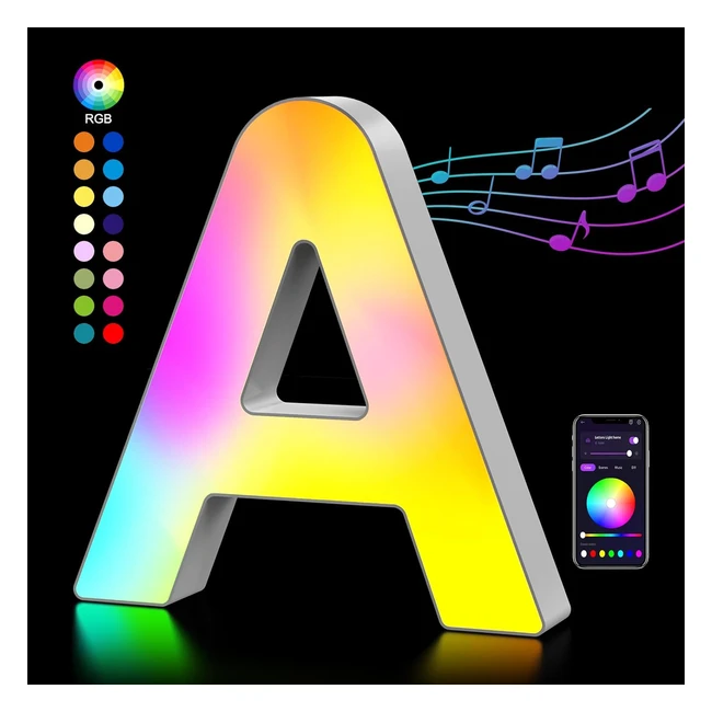 USB Powered LED Letter Lights - Color Changing Alphabet Sign - Gifts for Girls - Party Decorations
