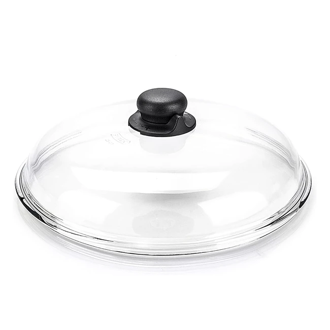 Moneta Borosilicato Coperchio Bombato 20 cm Vetro Bianco - Resistente al Calore 