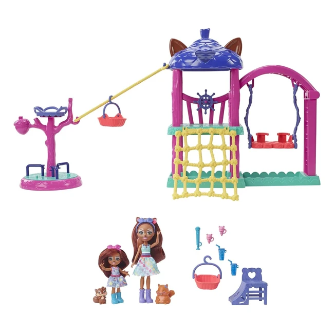 Enchantimals City Tails Parque de Juegos Sabine y Seneca Squirrel - Juguete de Regalo 4 Años