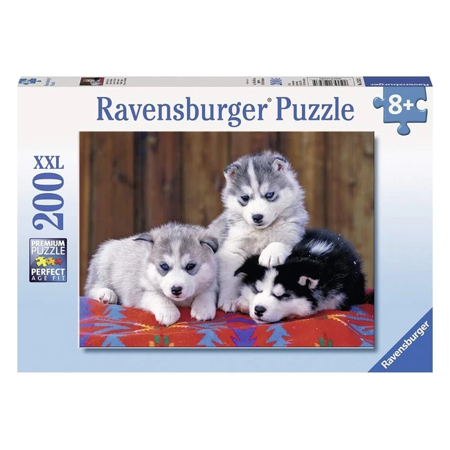 Puzzle Enfant Ravensburger 200p XXL Mignons Huskies - Rf 12823
