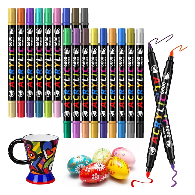 Rotuladores Acrlicos Permanentes Luzoon - 36 Colores Brillantes - Para Piedras