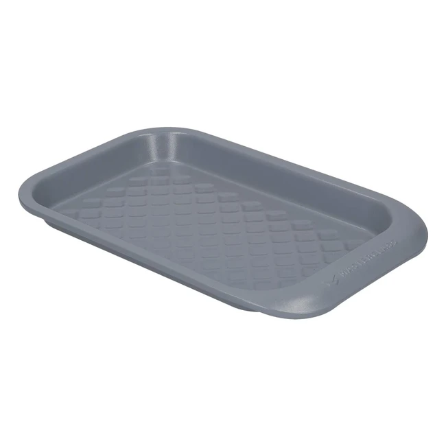 Masterclass Smart Ceramic Baking Tray | Non Stick Coating | Carbon Steel | 23x15cm | Stackable | Grey