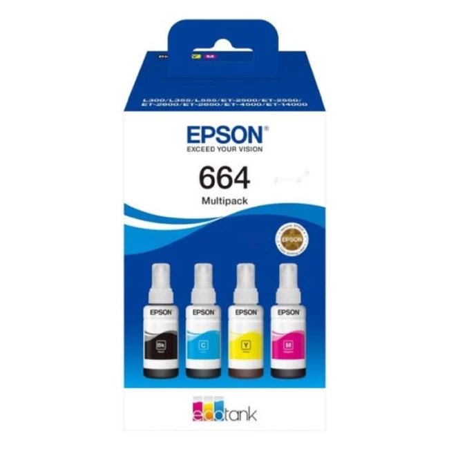 Epson EcoTank 664 Genuine Multipack Ink Bottles - Refill with Ease!