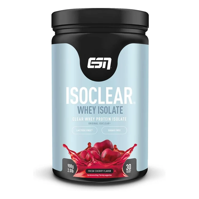 ESN Isoclear Whey Isolate Protein Powder Fresh Cherry 908g - Hoher Proteingehalt, leicht verdaulich, ideal für Gewichtsmanagement