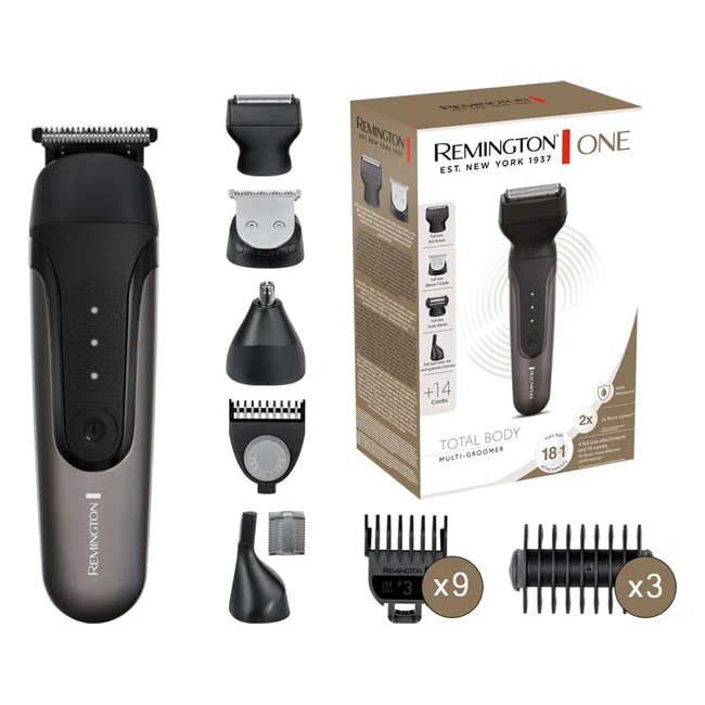 Remington One Tondeuse Électrique 18en1 Visage Corps 4 Têtes Interchangeables Cheveux Barbe Nez Oreilles Sourcils