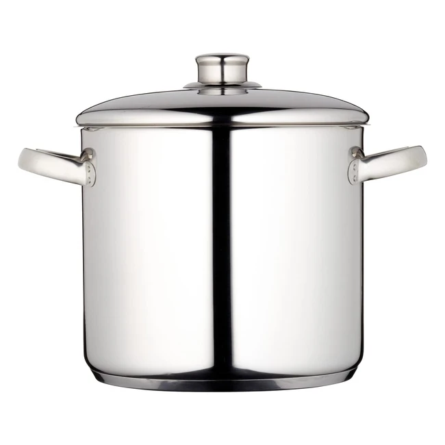 Masterclass Inductionsafe Stainless Steel Stock Pot with Lid - 7L - Ideal for So
