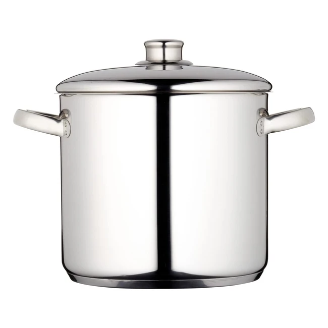 Masterclass Inductionsafe Stainless Steel Stock Pot with Lid - 7L - Ideal for Soups, Stews, and More