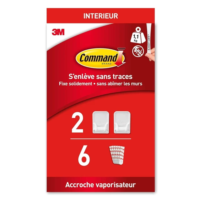 Crochets pour vaporisateur - Accrochage sans dommage - Command - Réf. 123456 - Installation facile