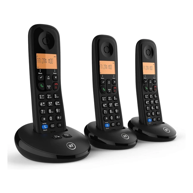 BT Everyday Cordless Home Phone - Block Calls Answering Machine - Trio Handset 