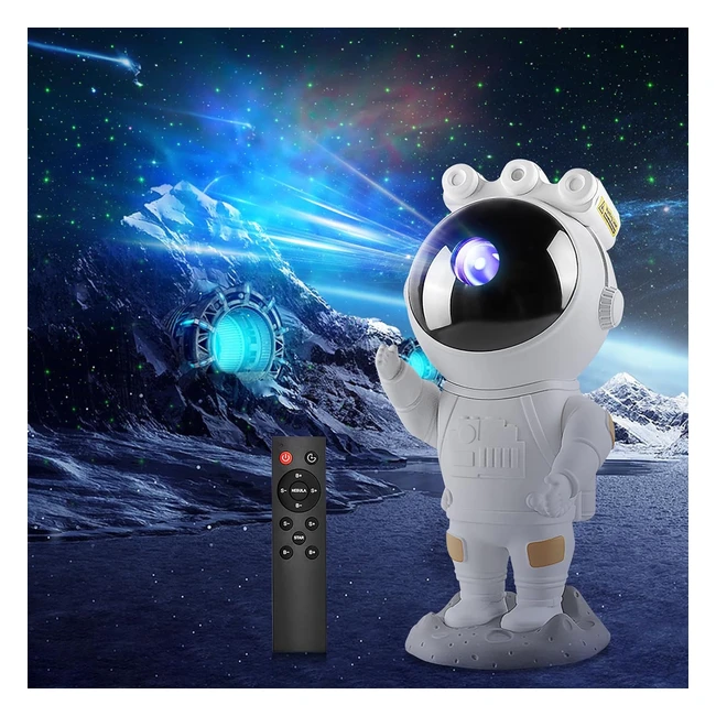 Lámpara Proyector Astronauta Galaxia Luz Nocturna - Nebulosa, Temporizador y Control Remoto