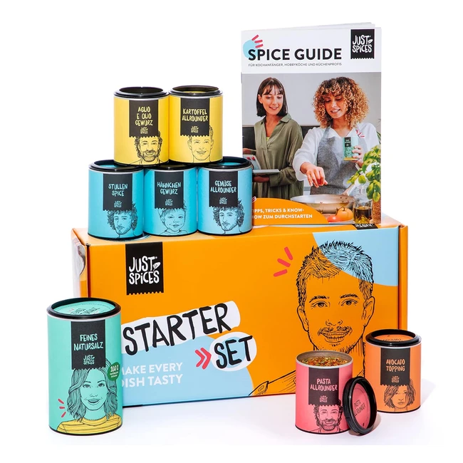Just Spices Starter Set mit Spice Guide - Groe Box mit 8 Gewrzen und Anleitu