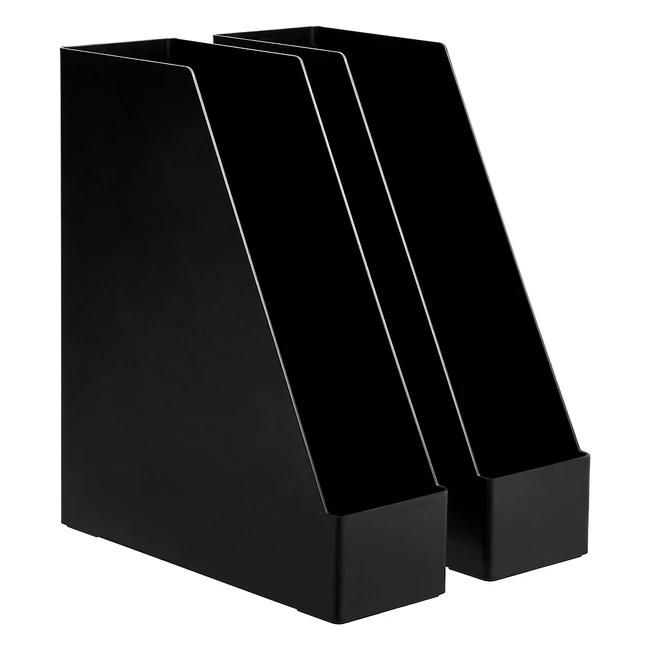 Organiseur en plastique Amazon Basics lot de 2 - Rangerevues noir