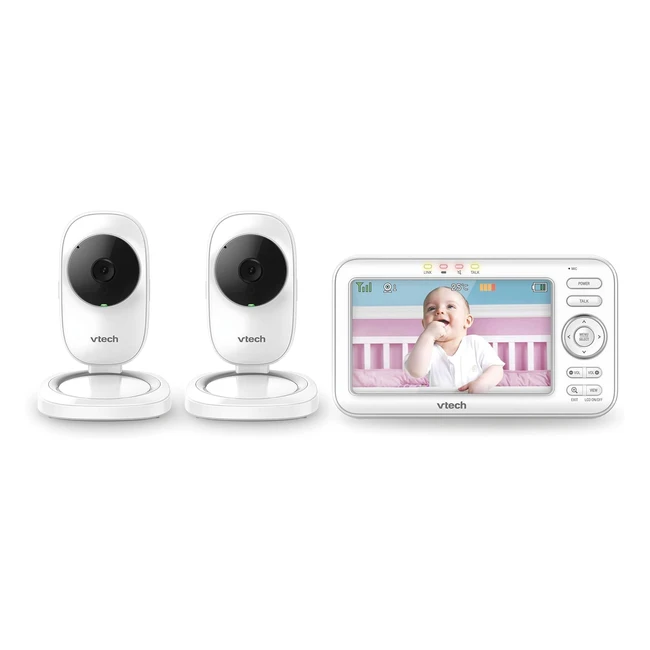 VTech LM8082W Baby Monitor - Long Range Night Vision 2 Cameras 5 Screen