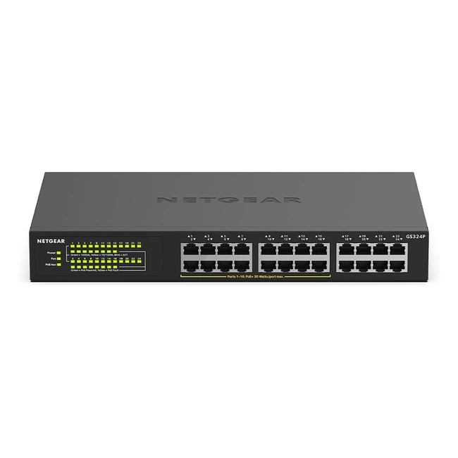 Netgear GS324P 24-Port Gigabit Ethernet Unmanaged Network Switch with 16 x PoE -