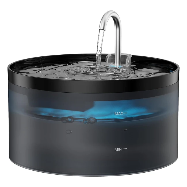 Fuente para Gatos Bemoony 32L - Bebedero Gatos con Bomba Ultrasilenciosa y Luz LED - Negro