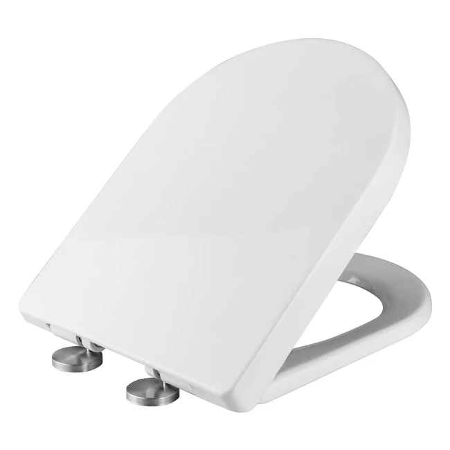 Ibergrif Soft Close Square Toilet Seat M41001 - Durable Material, Adjustable Hinges