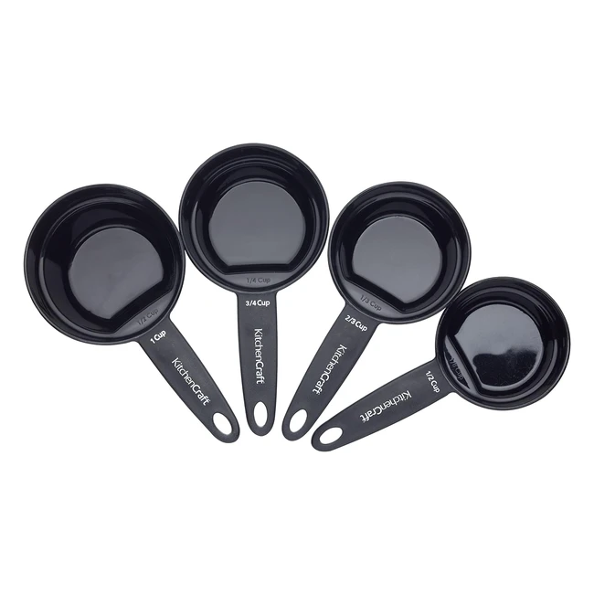 KitchenCraft Nesting Magnetic Measuring Cups Set - Black, 4 Cups, 7 Measures