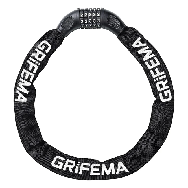 Grifema GAK12019 Bike Chain Locks - 5 Digit Combination - High Security - 900mm