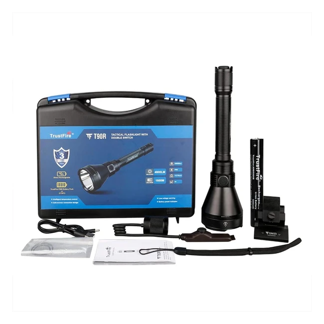 Linterna caza Trustfire T90R LED alta potencia 4800lm recargable
