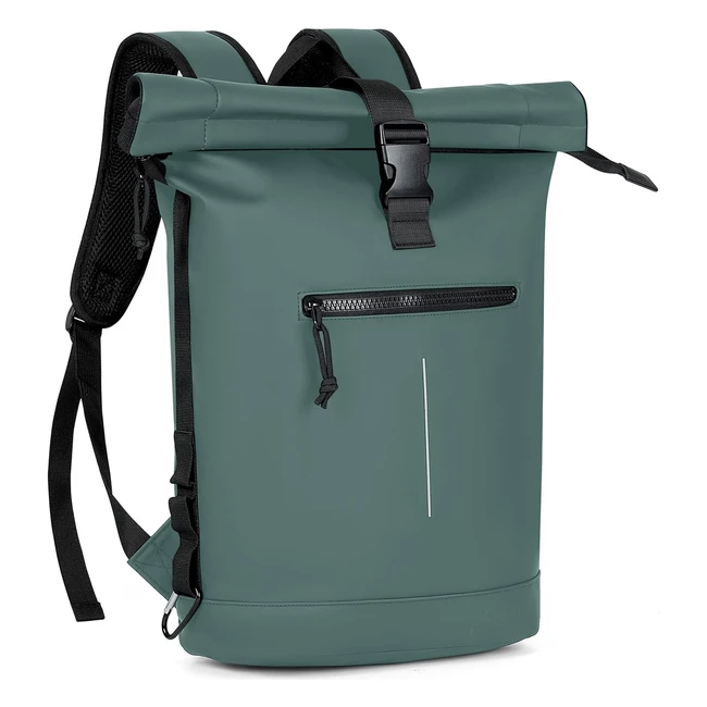 Mochila Enrollable Lekeinchi para Hombre/Mujer - Impermeable y Espaciosa - Ideal para Viajes y Ciclismo - Verde Oscuro
